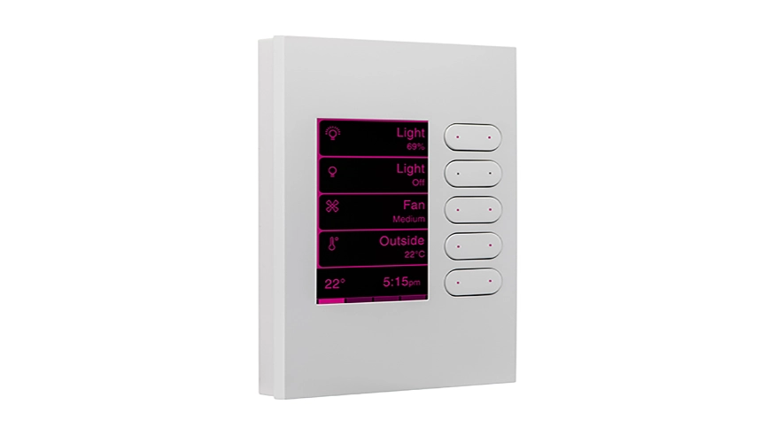 A SpaceLogic C-Bus touchscreen wall plate.