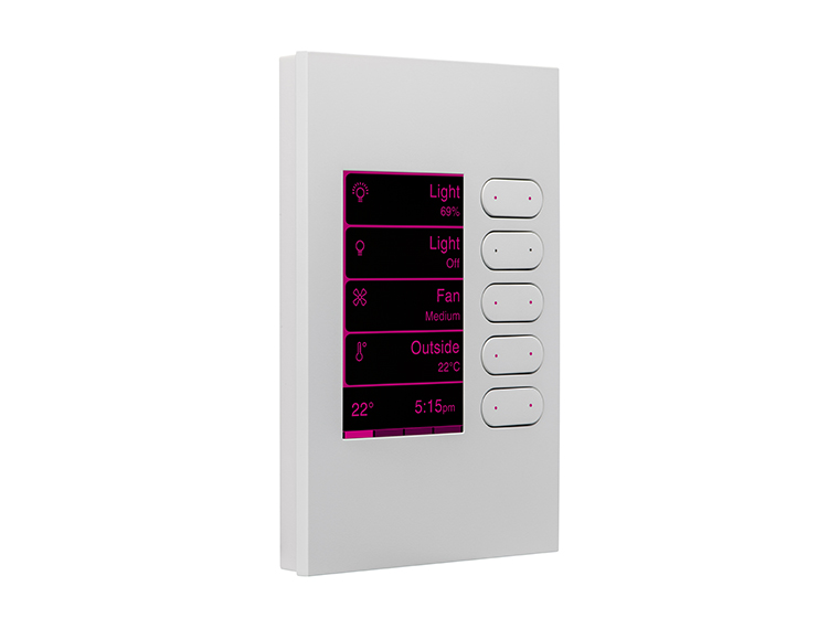 A SpaceLogic C-Bus touchscreen wall plate.