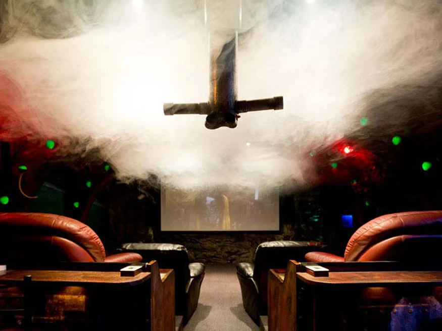 The periscope installed in Wayne’s submarine-themed home theatre.