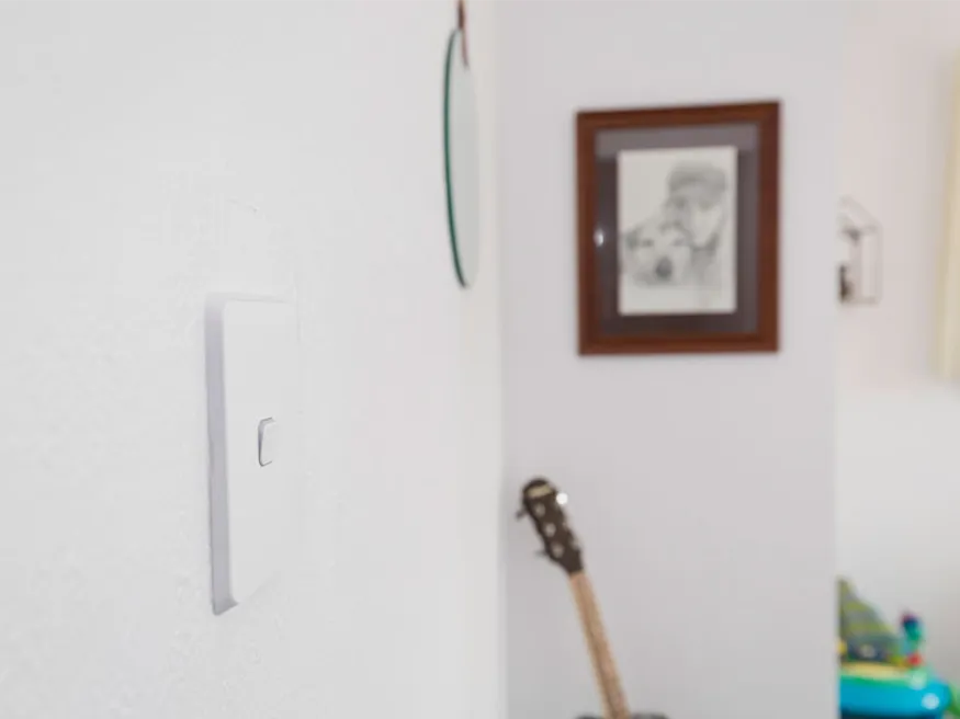 A PDL Iconic™ switch, newly installed in Ben and Quinn’s bungalow home.