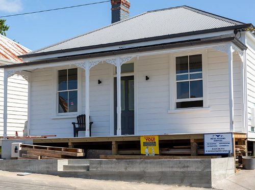 Peter Wolfkamp’s home, a historic seaside cottage in Devonport.