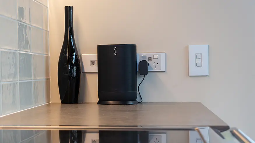 Iconic Styl silver switches and sockets installed on a modern kitchen wall.
