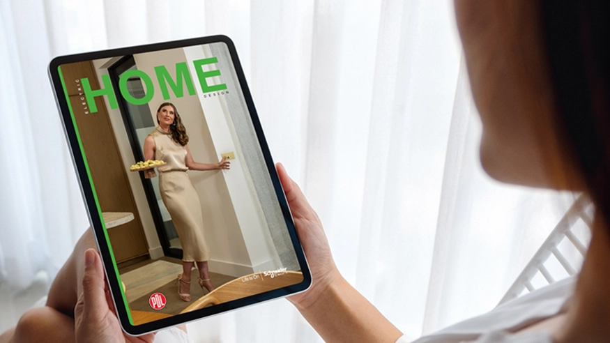 The PDL Home Magazine being opened on a tablet.