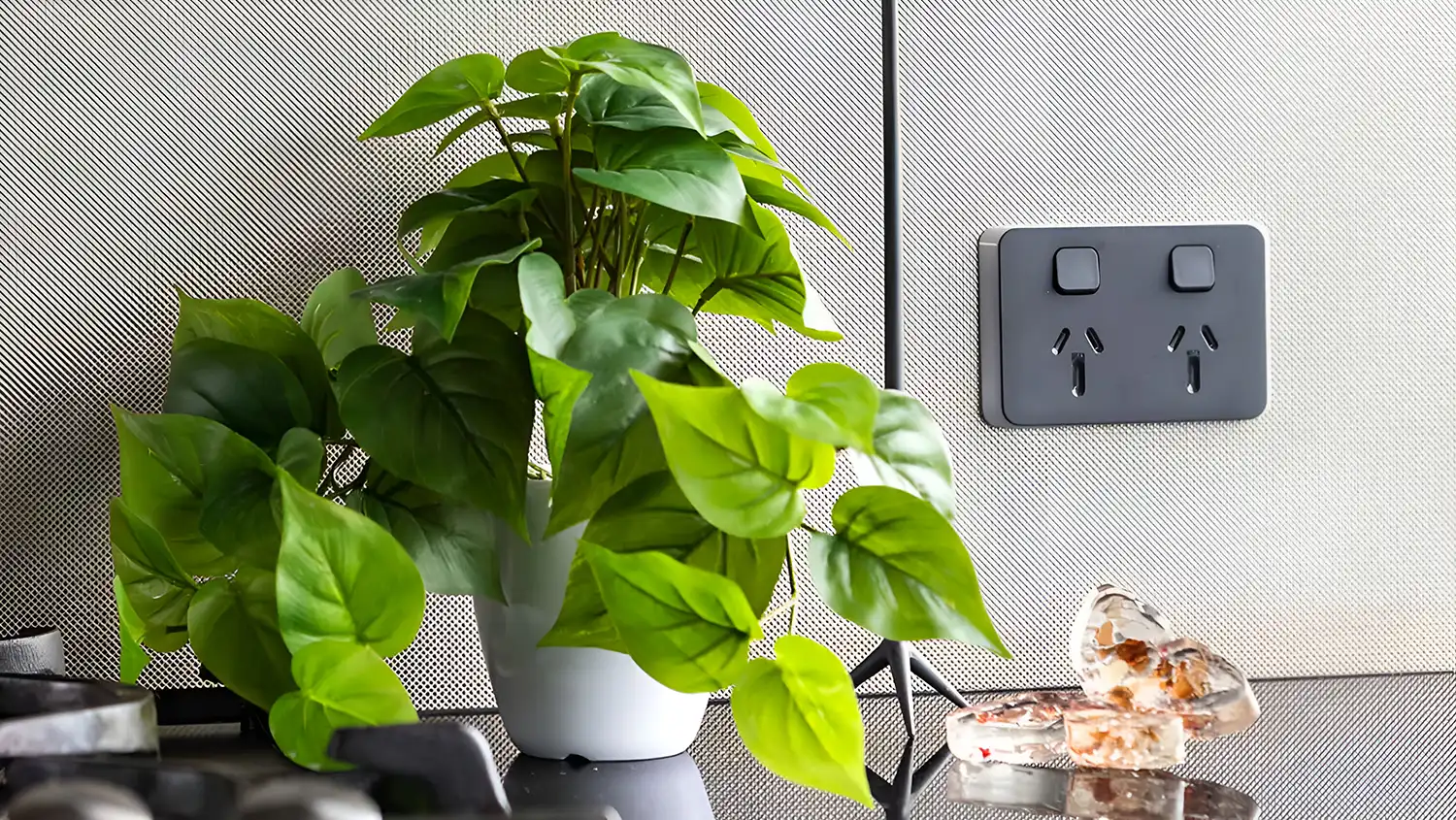 PDL Iconic power point in anthracite finish installed in interior designer Donna Jones’ modern home.