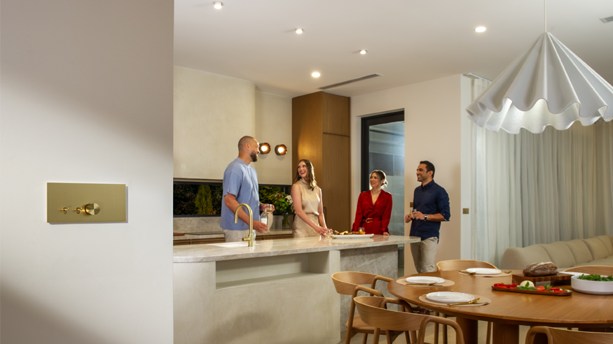 Friends gathering in the kitchen