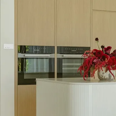 A stylish kitchen island.