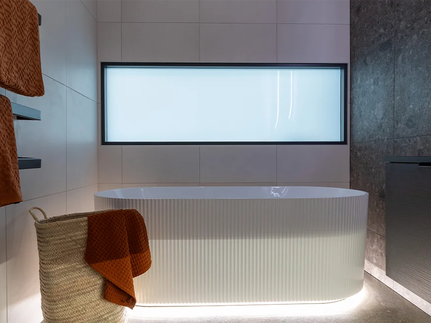 The bathroom in PDL's Auckland Vision Studio Showroom.