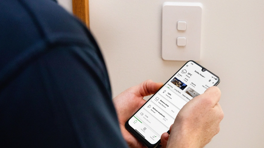A PDL Iconic switch being used with Wiser Smart Home