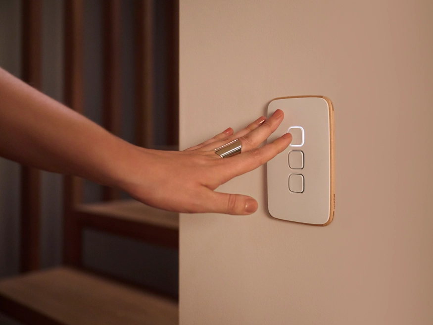 A PDL Iconic Essence switch in use in a residential setting.
