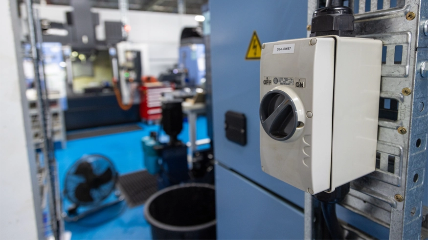 An industrial switch in an installation done by Christchurch Electrical.