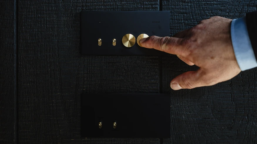 A Clipsal Solis switch, manufactured with over 50% green materials.